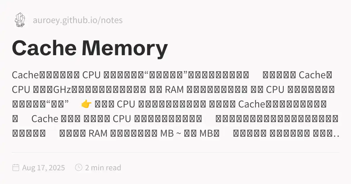 Cache Memory